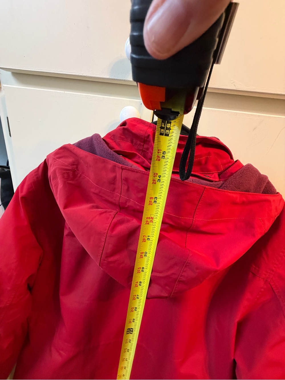 Lands' End Squall Winter weight Red Waterproof Jacket with removable Hood - Picture 6 of 9